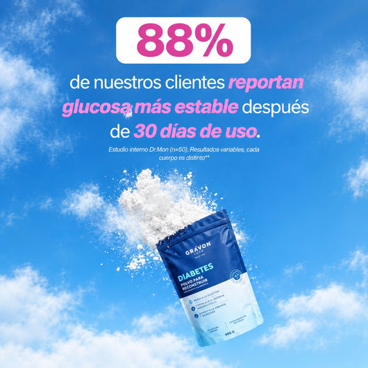 Diabetes Gravvon polvos para reconstruir