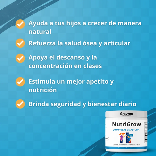 NutriGrow Gravvon crecimiento óseo natural