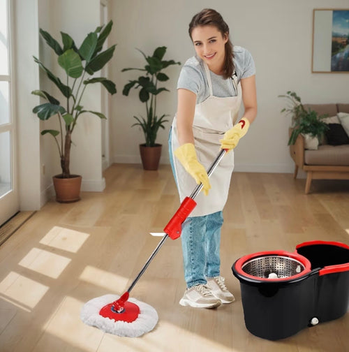 Fregona giratoria con cubo escurridor
