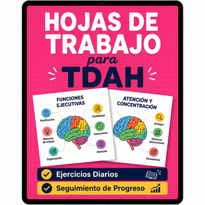 Hoja de trabajo gratuita para niños TDAH + Infografia