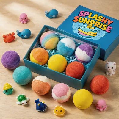 Juego de bombas de baño de juguete sorpresa del océano de 12 piezas