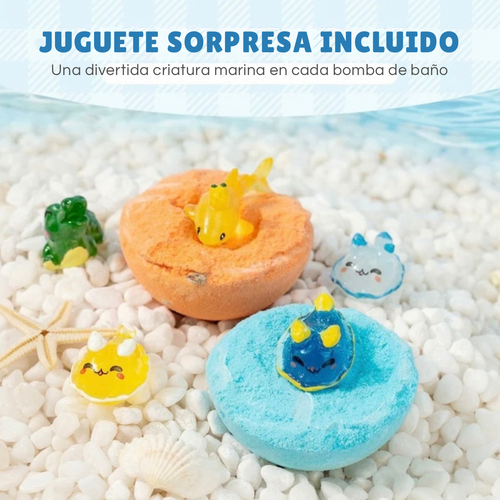 Juego de bombas de baño de juguete sorpresa del océano de 12 piezas