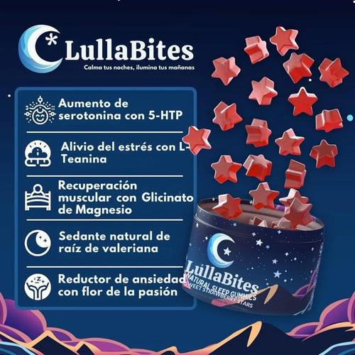 LullaBites Gominolas De Sueño Profundo - Estrellas De Fresa